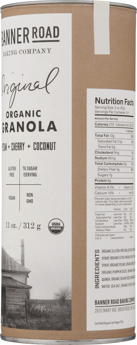 slide 10 of 13, Banner Road Baking Company Banner Road Organic Original Granola, 11 oz