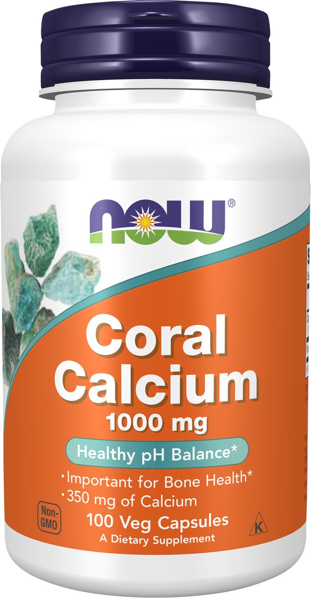slide 3 of 10, NOW Supplements Coral Calcium 1000 mg - 100 Veg Capsules, 100 ct; 1000 mg