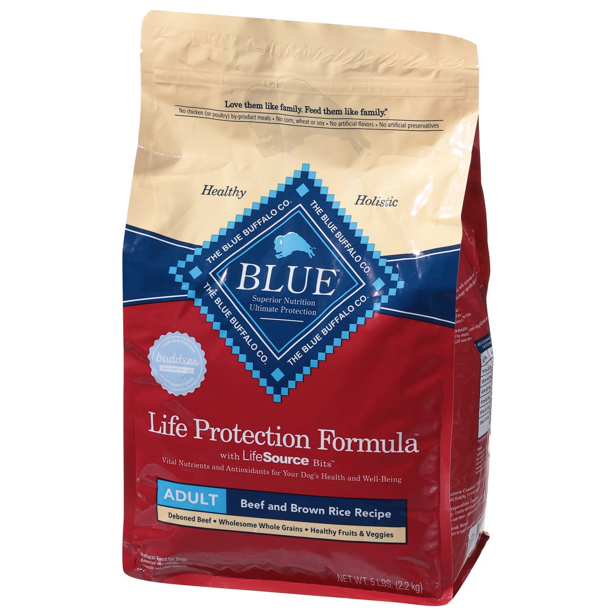 slide 2 of 10, Blue Buffalo Adult Beef Dog Food, 5 lb