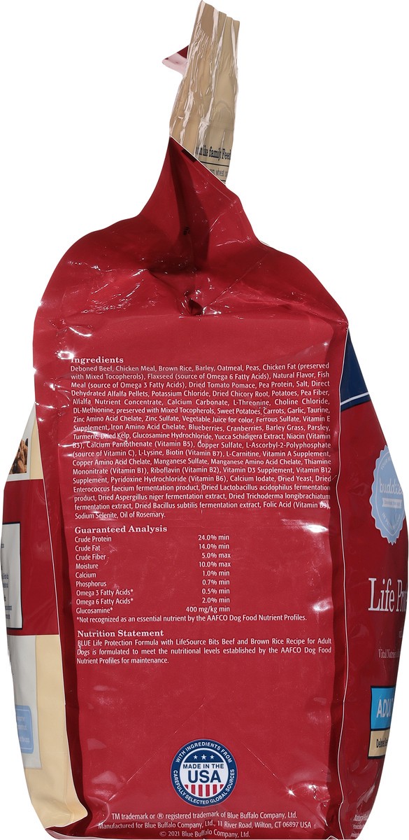 slide 5 of 10, Blue Buffalo Adult Beef Dog Food, 5 lb