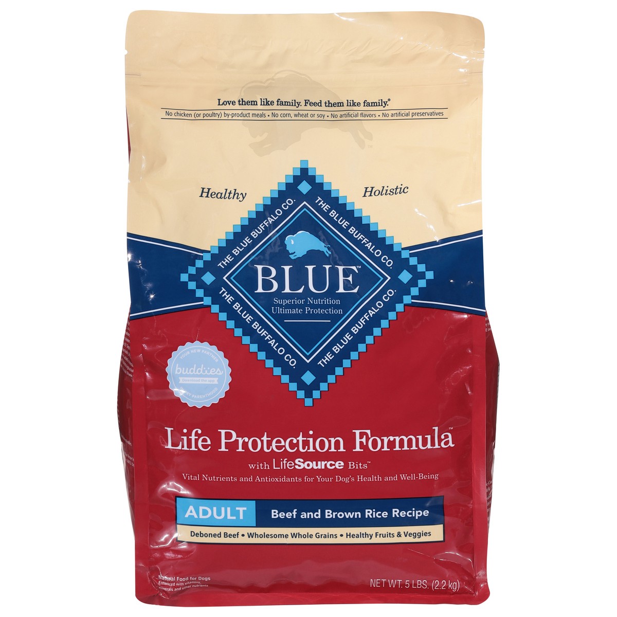 slide 3 of 10, Blue Buffalo Adult Beef Dog Food, 5 lb