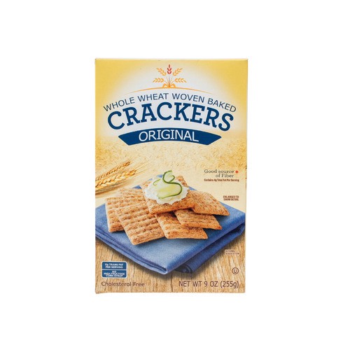 slide 1 of 1, whole wheat woven baked crackers, 9 oz