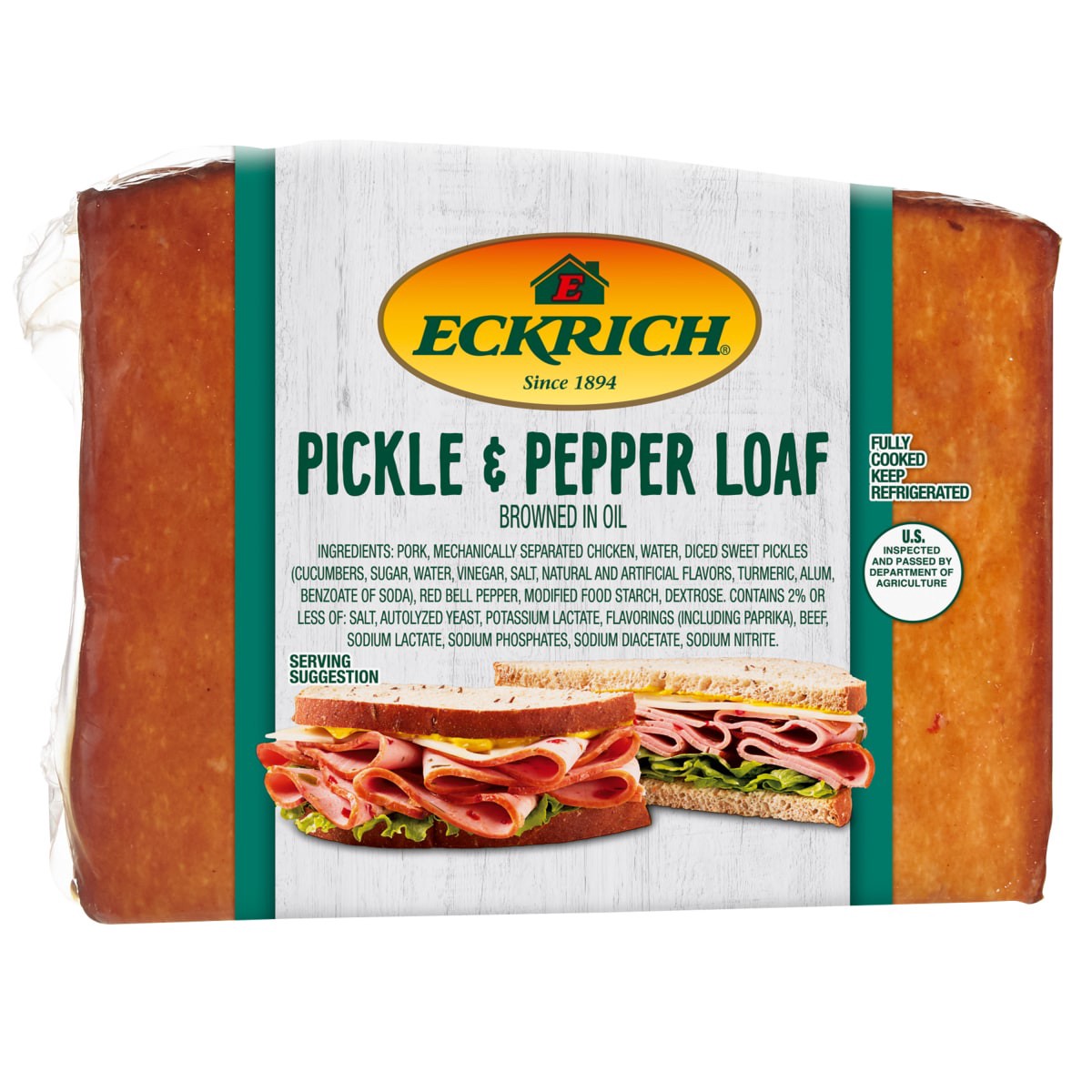 slide 1 of 2, Eckrich Deli Pickle & Pepper Loaf, per lb