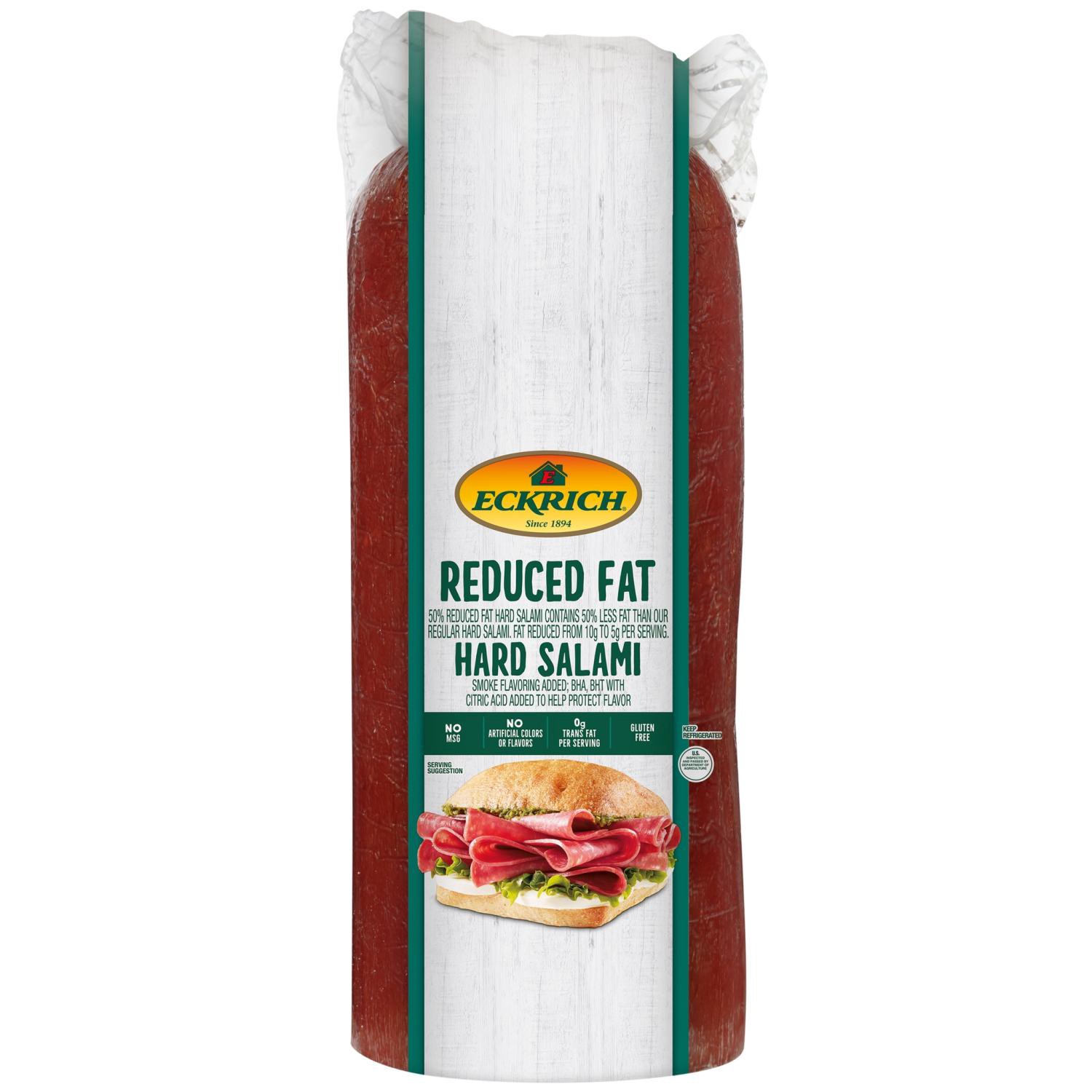 slide 1 of 2, Eckrich Reduced Fat Hard Salami, per lb