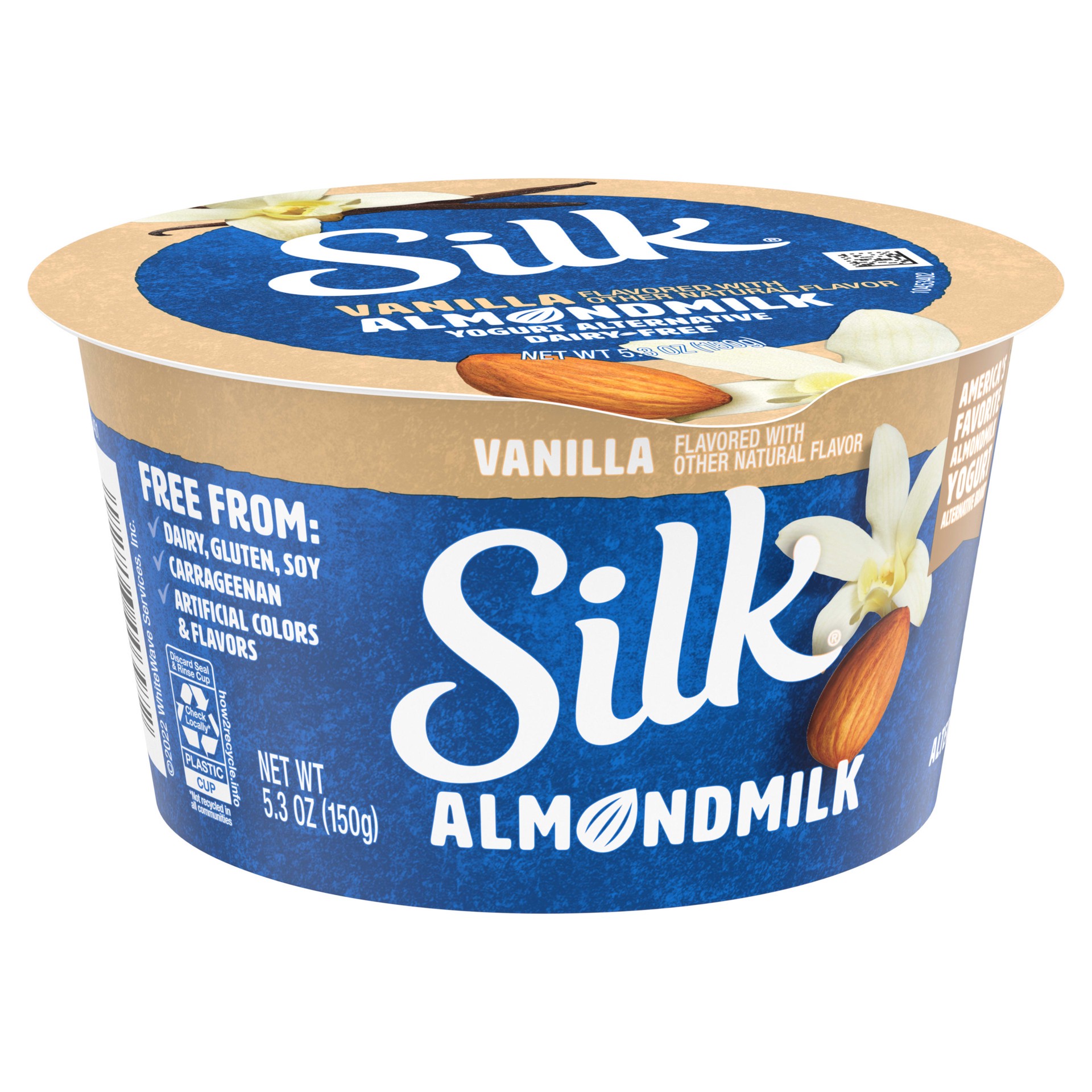 slide 4 of 5, Silk Vanilla Dairy Free, Almond Milk Yogurt Alternative, Rich and Creamy Plant Based Yogurt, 5.3 oz