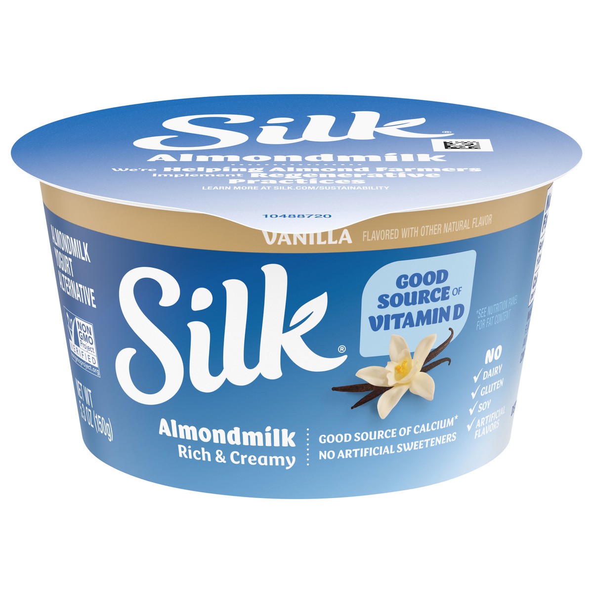slide 1 of 5, Silk Vanilla Dairy Free, Almond Milk Plant Based Yogurt Alternative, 5.3 OZ Container, 5.3 oz