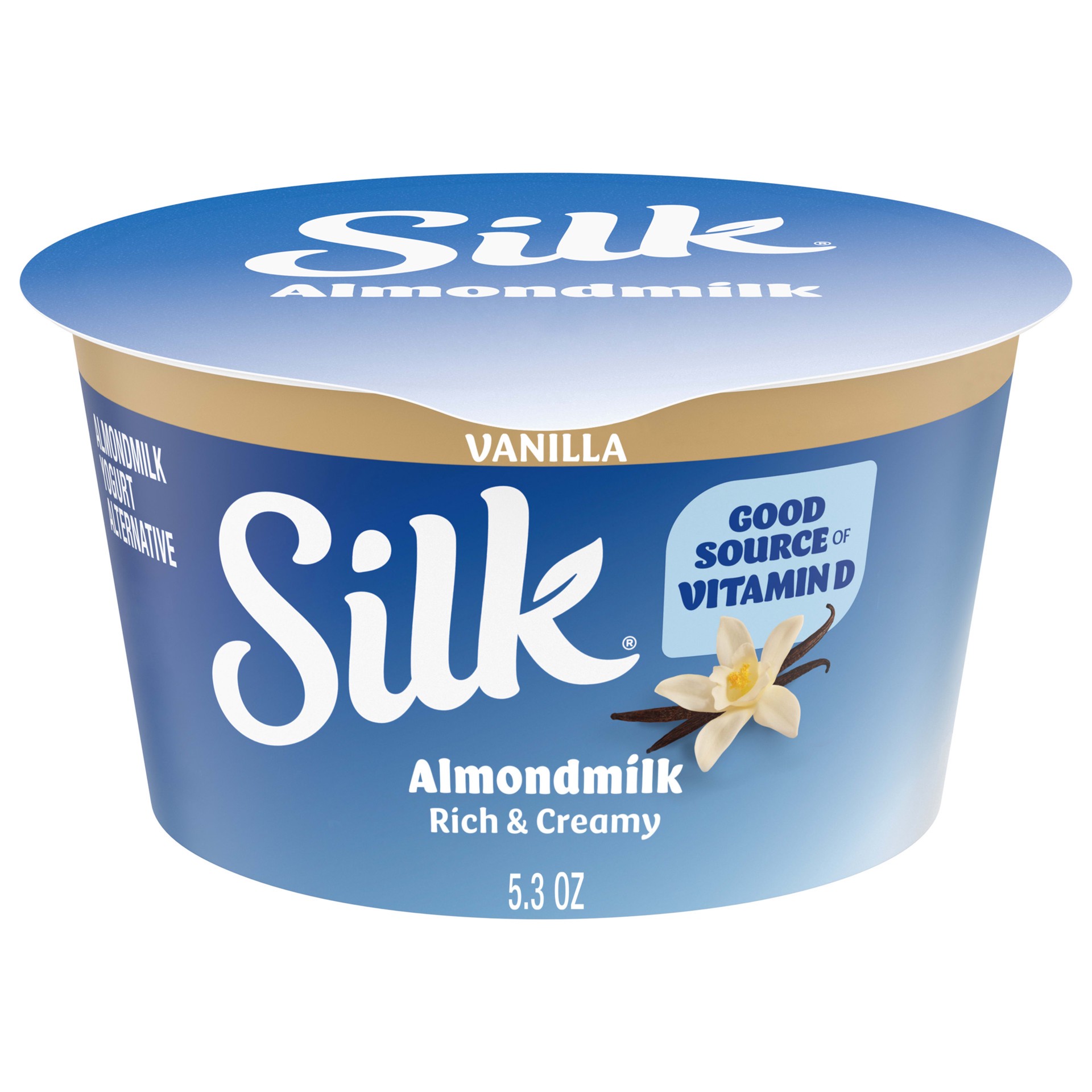 slide 1 of 5, Silk Vanilla Dairy Free, Almond Milk Yogurt Alternative, Rich and Creamy Plant Based Yogurt, 5.3 oz