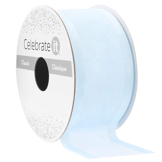 slide 1 of 2, 1.5" X 3yd. Light Blue Satin Ribbon By Celebrate It Classic, 1.5 in x 3 yd