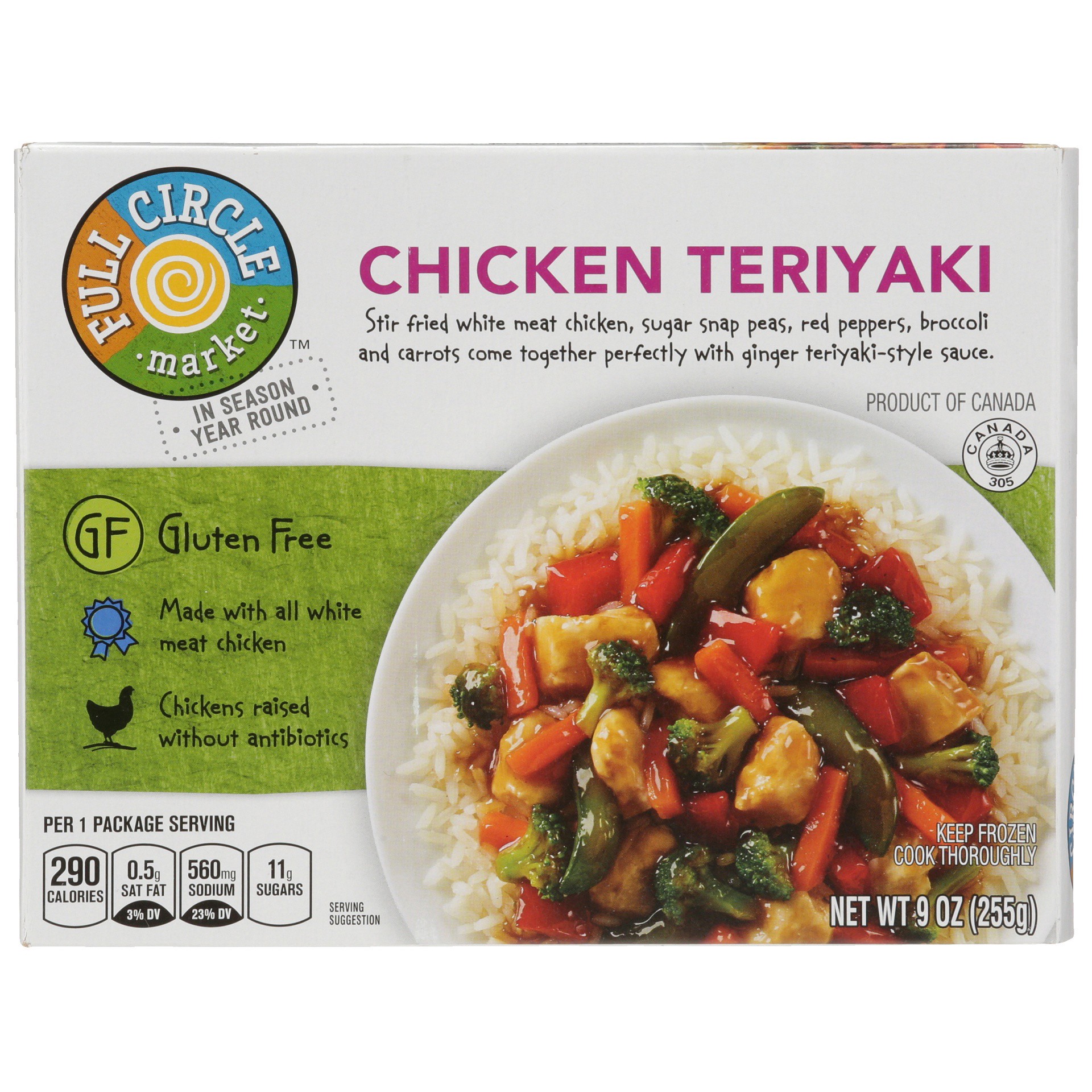 slide 1 of 6, Full Circle Market Gluten Free Chicken Teriyaki, 9 oz