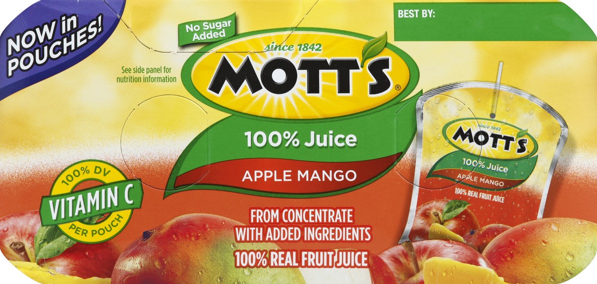 slide 4 of 6, Mott's 100% Apple Cherry Juice Pouches, 8 ct; 6.75 fl oz