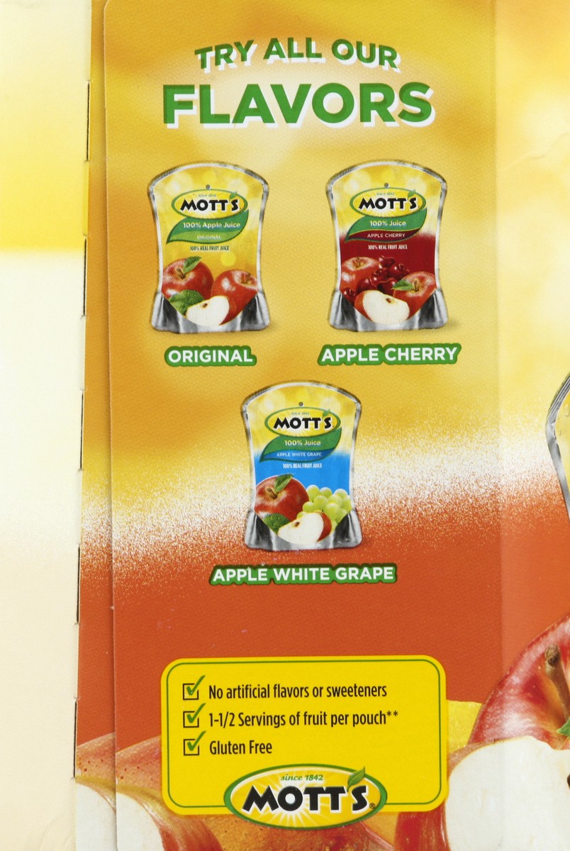 slide 2 of 6, Mott's 100% Apple Cherry Juice Pouches, 8 ct; 6.75 fl oz