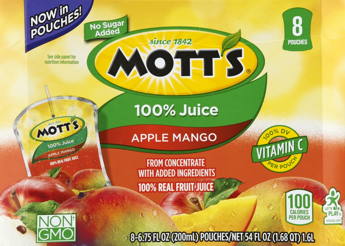 slide 5 of 6, Mott's 100% Apple Cherry Juice Pouches, 8 ct; 6.75 fl oz