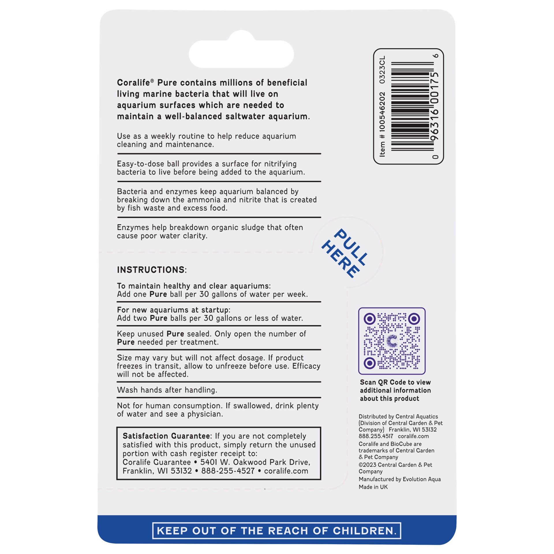 slide 8 of 10, Coralife PURE Water Care Bacteria Supplement 4 pack, 4 ct