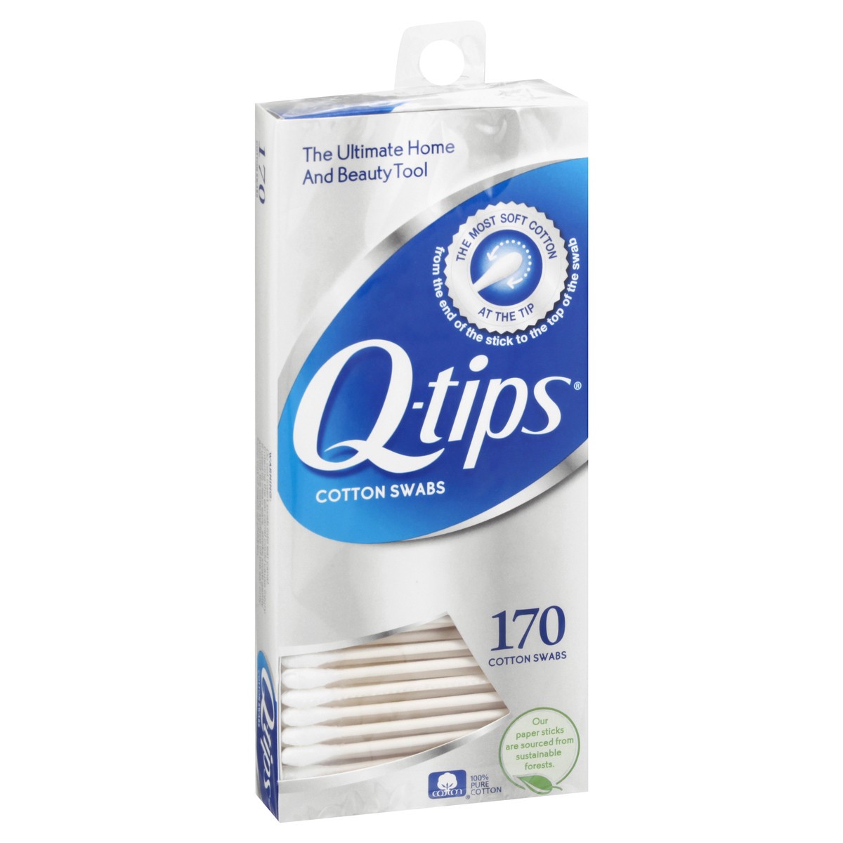 slide 2 of 9, Q-Tips Cotton Swabs, Original, For Home, First Aid and Beauty, 100% Cotton, 170 Count, 170 ct