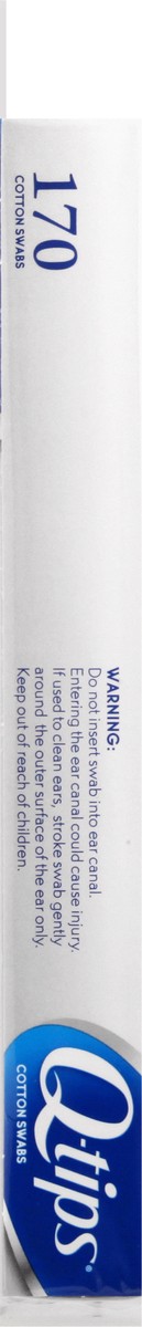 slide 9 of 9, Q-Tips Cotton Swabs, Original, For Home, First Aid and Beauty, 100% Cotton, 170 Count, 170 ct