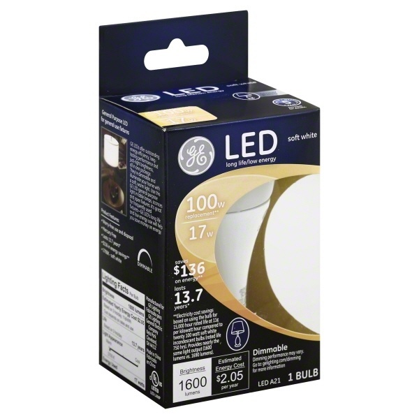 slide 1 of 1, GE Light Bulb 1 ea, 1 ct