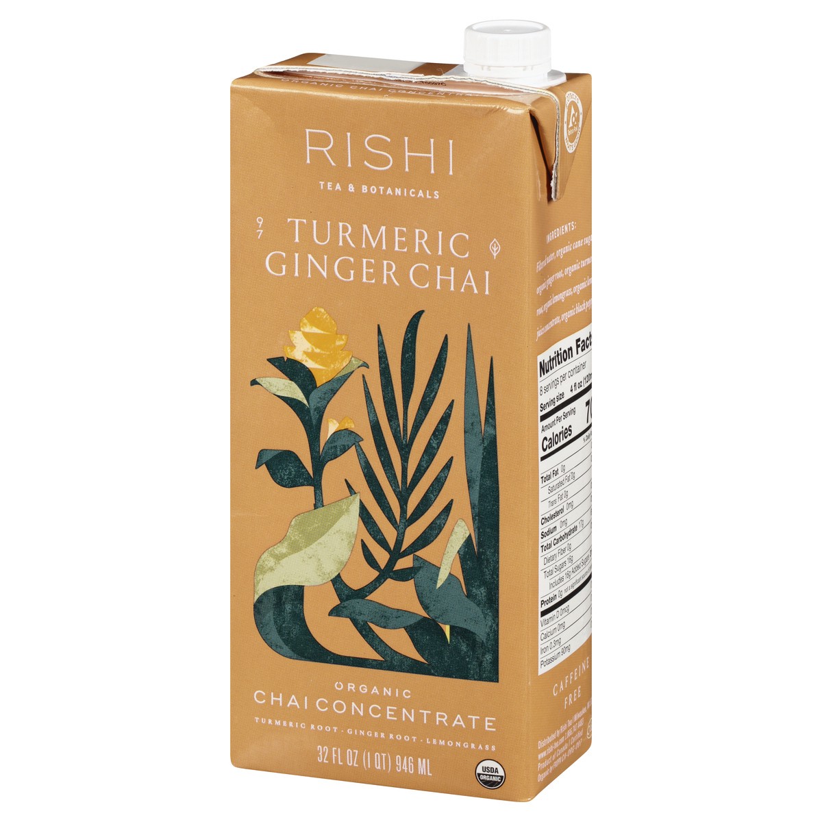 slide 7 of 13, Rishi Organic Turmeric Ginger Chai Concentrate 32 oz, 32 fl oz