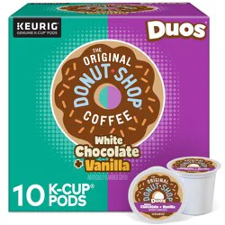 The Original Donut Shop Duos White Chocolate + Vanilla, Keurig Single Serve K-Cup pods- 10 ct