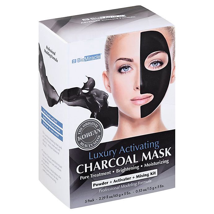 slide 1 of 2, BioMiracle Luxury Activating Charcoal Mask, 5 ct