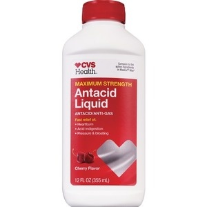 slide 1 of 1, CVS Health Liquid Plus Anti-Gas Antacid Liquid Maximum Strength, Cherry, 12 oz