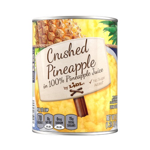 slide 1 of 1, crushed pineapple in 100% pineapple juice, 20 oz