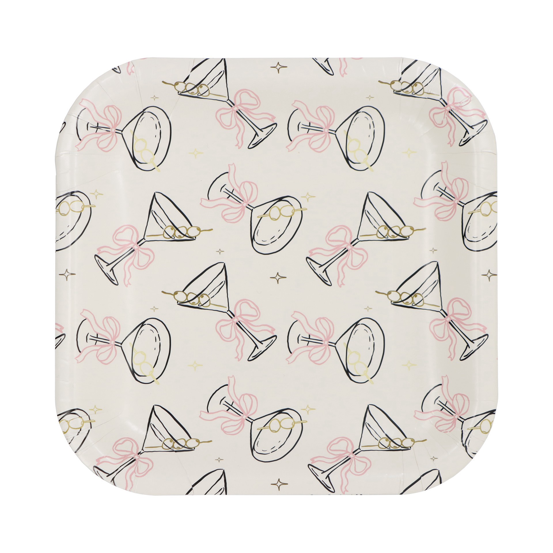 slide 2 of 3, 7" Square Martinis Snack Plates By Celebrate It, 7 in