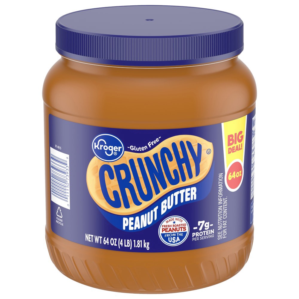 slide 2 of 2, Kroger Crunchy Peanut Butter Gluten Free, 4 lb