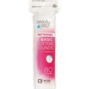 slide 1 of 1, Beauty 360 Basic Cotton Rounds Multipurpose, 80 ct