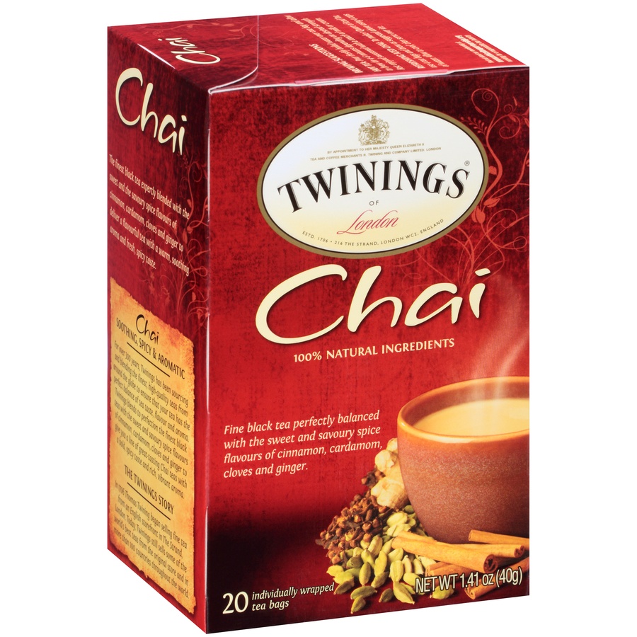 slide 2 of 7, Twinings Chai Flavoured Black Tea 20 Tea Bags, 20 ct