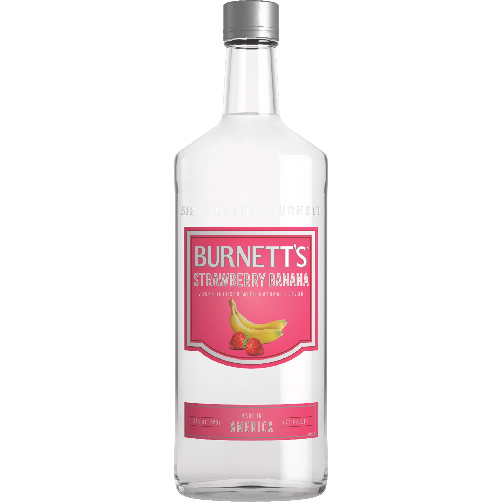 slide 1 of 2, Burnett's Strawberry Banana Vodka, 1.75 liter