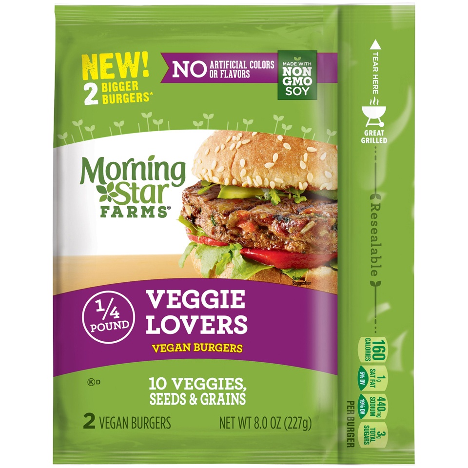 MorningStar Farms Vegan Burgers Veggie Lovers 10 Veggies Seeds and ...