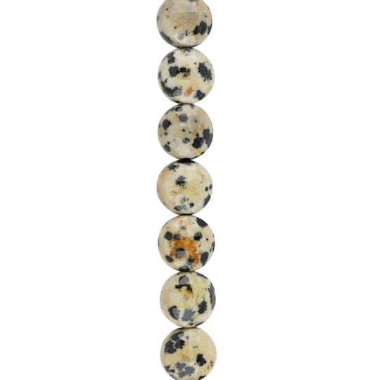 slide 1 of 3, Faceted Dalmatian Jasper Coin, 8mm By Bead Landing, 8mm