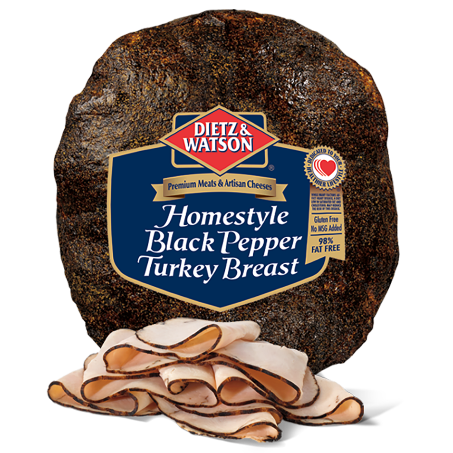 slide 1 of 5, Dietz & Watson Homestyle Black Pepper Turkey Breast, per lb