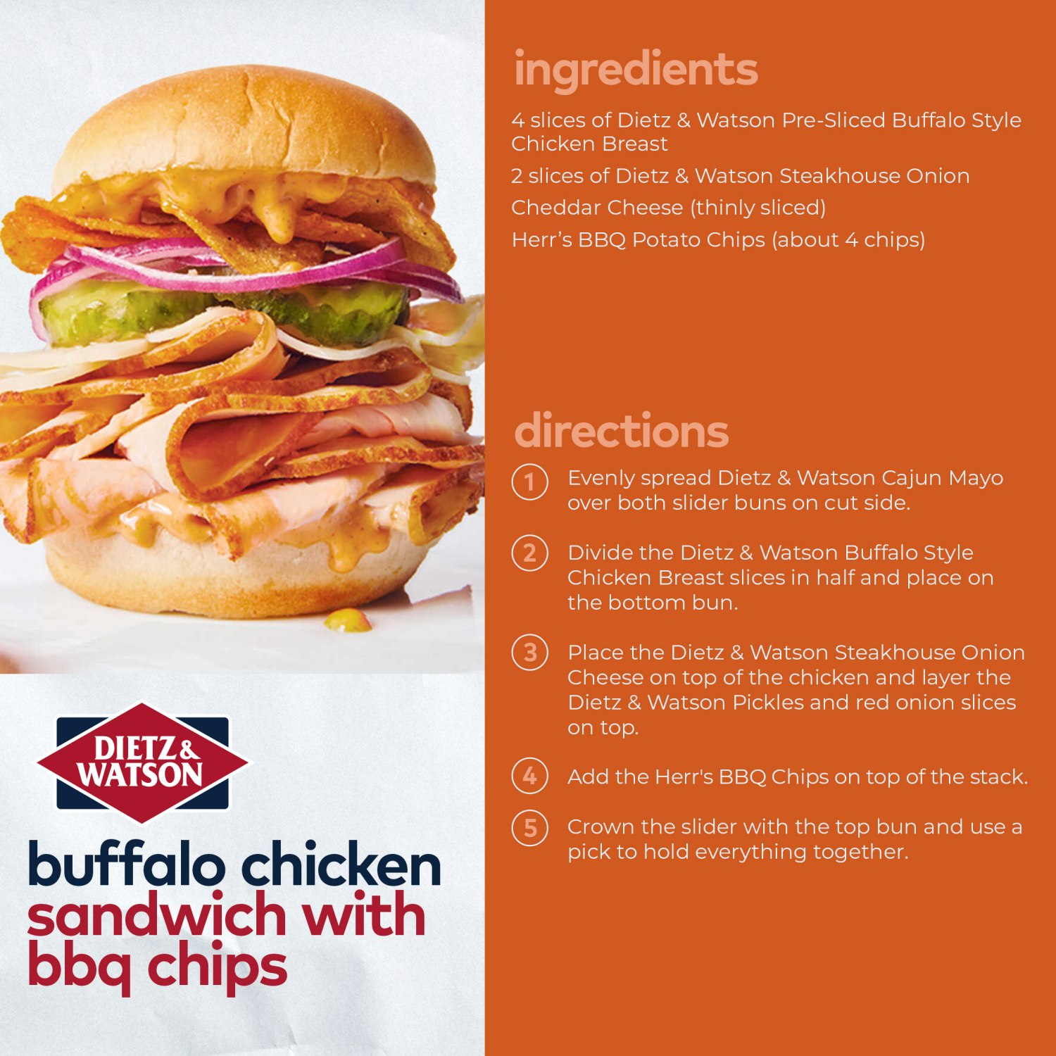 slide 3 of 5, Dietz & Watson Buffalo Style Chicken Breast, per lb