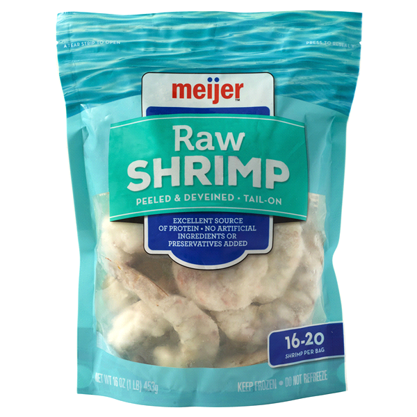 slide 1 of 1, Meijer Shrimp P+D 16/20 Tail-On, 16 oz