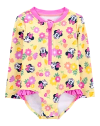 Carter's Baby Minnie Mouse 1-Piece Rashguard Yellow/Pink 3M