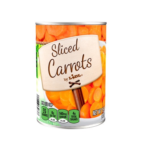 slide 1 of 1, sliced carrots, 15 oz