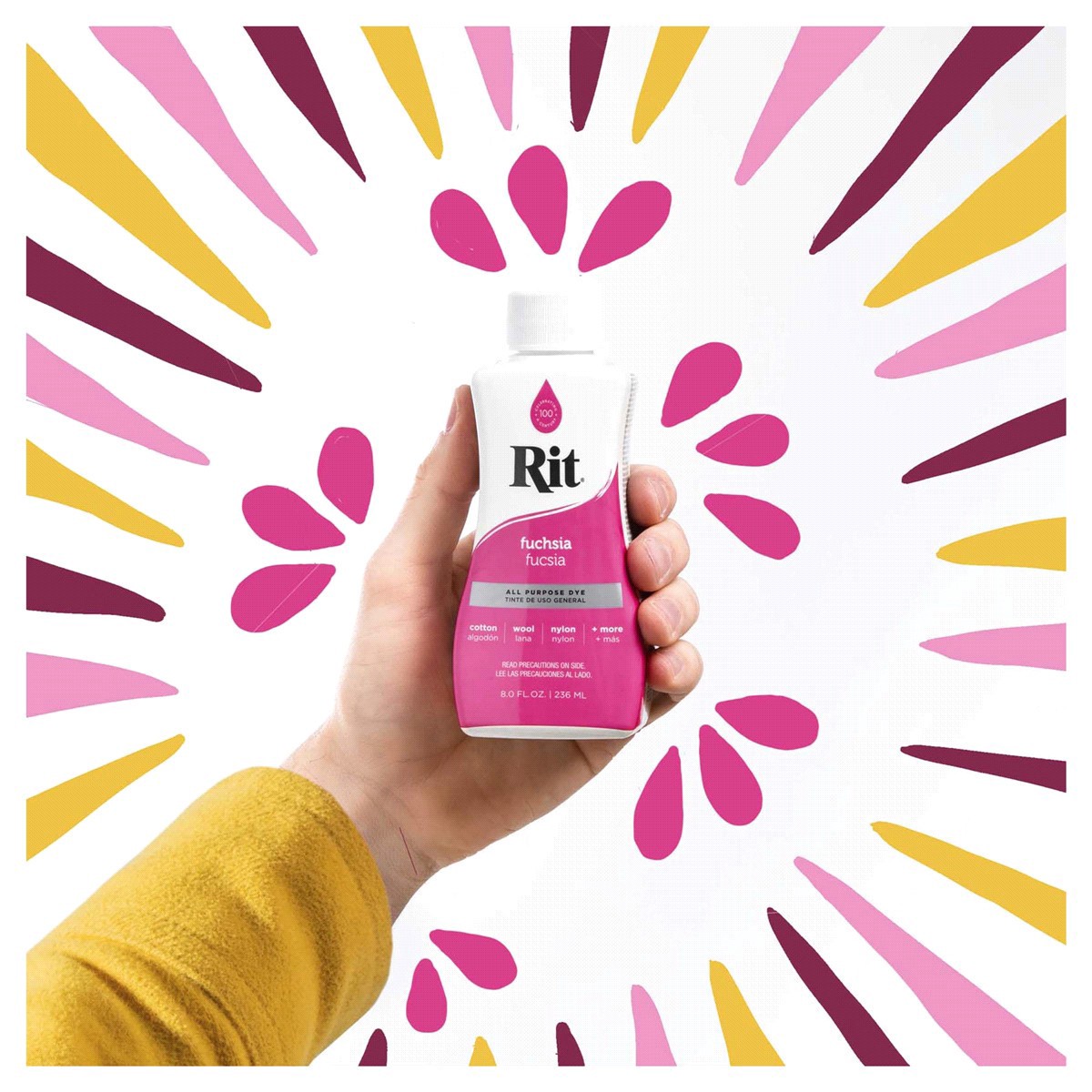 slide 8 of 8, Rit Dye Liquid Fuschia, 8 fl oz