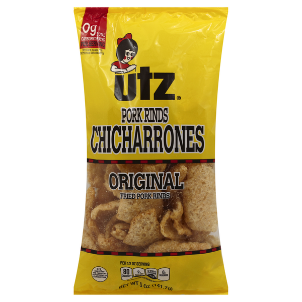 slide 1 of 1, Utz Pork Rinds, Chicharrones, Original, 5 oz