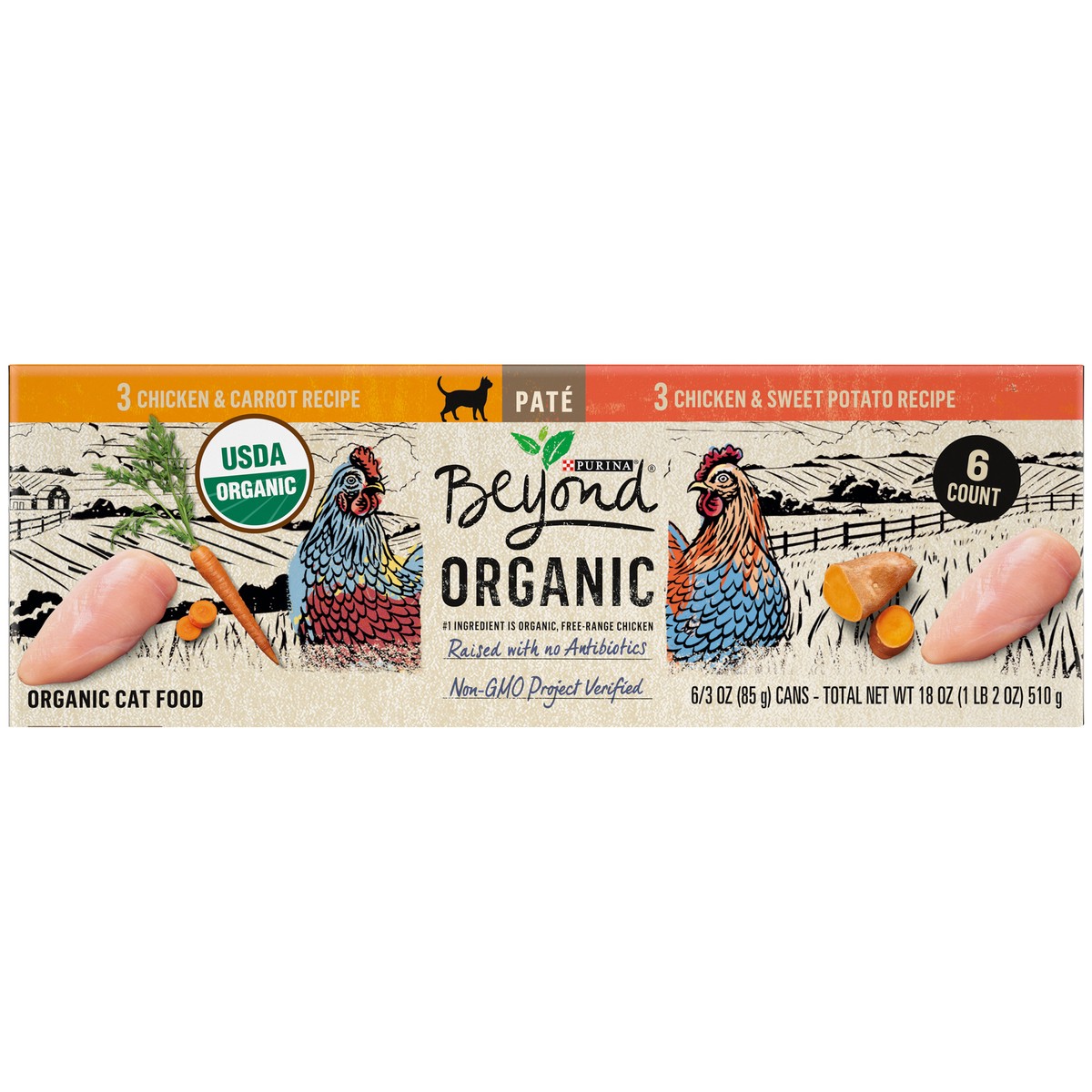 slide 14 of 16, Beyond Purina Beyond Organic Pate Wet Cat Food Variety Pack, Organic Chicken Adult Recipes, 18 oz