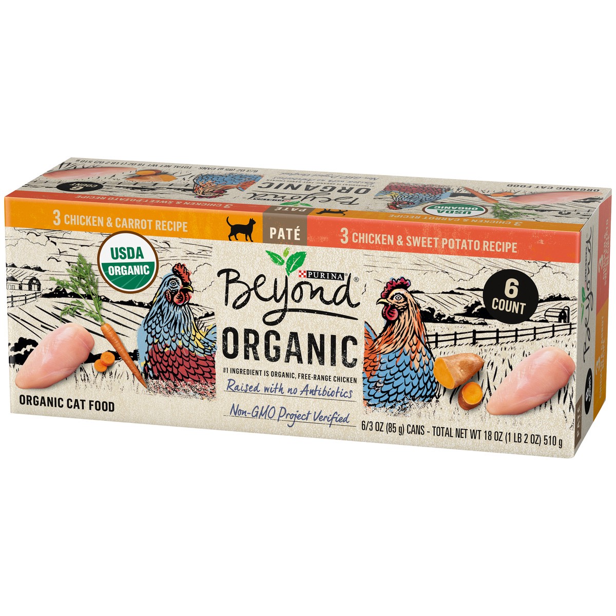 slide 11 of 16, Beyond Purina Beyond Organic Pate Wet Cat Food Variety Pack, Organic Chicken Adult Recipes, 18 oz
