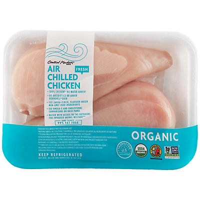 slide 1 of 1, Central Market Organics Air Chilled Boneless Chicken Breast, per lb