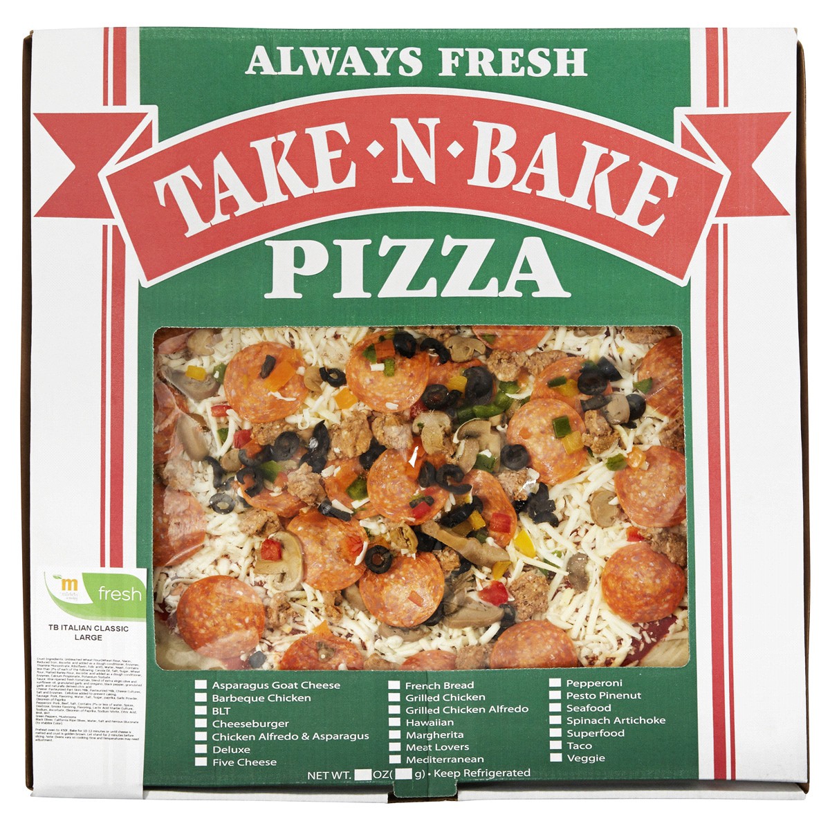 slide 1 of 1, Meijer Large Take & Bake Italian Pizza, 1 ct, 1 ct