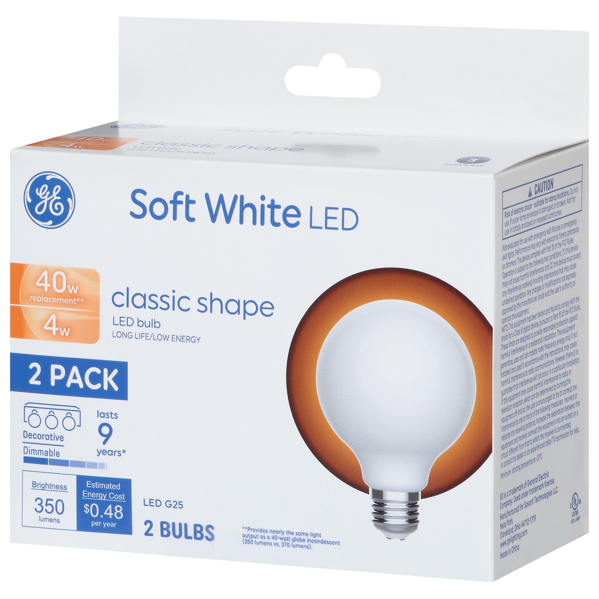slide 9 of 9, GE 4 Watts Classic Shape Soft White LED Light Bulbs 2 Pack 2 ea, 2 ct