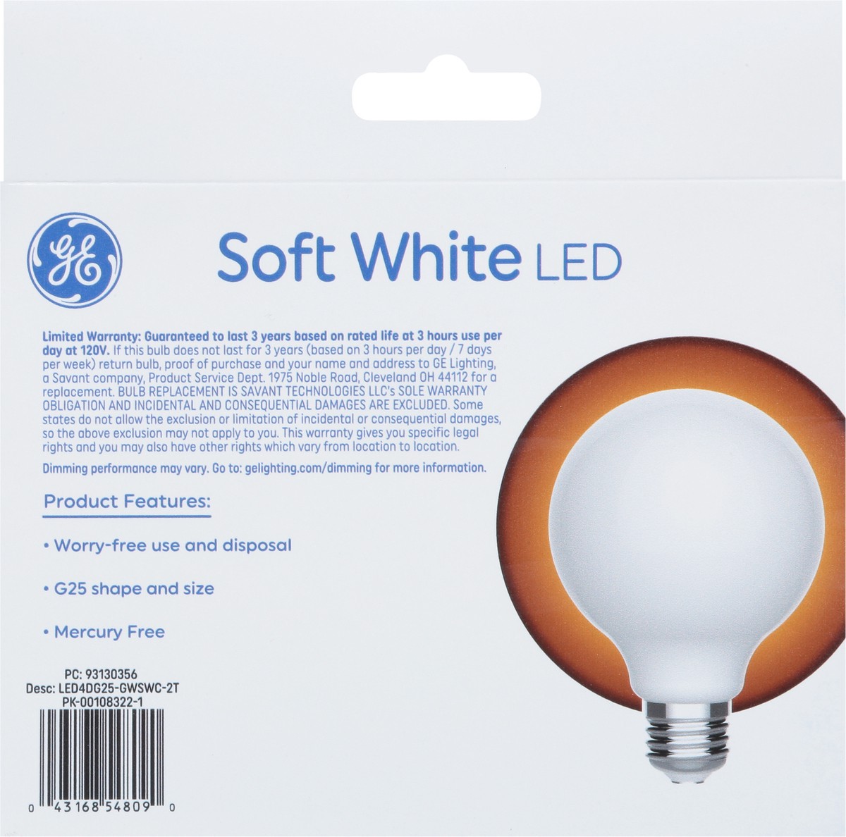 slide 8 of 9, GE 4 Watts Classic Shape Soft White LED Light Bulbs 2 Pack 2 ea, 2 ct