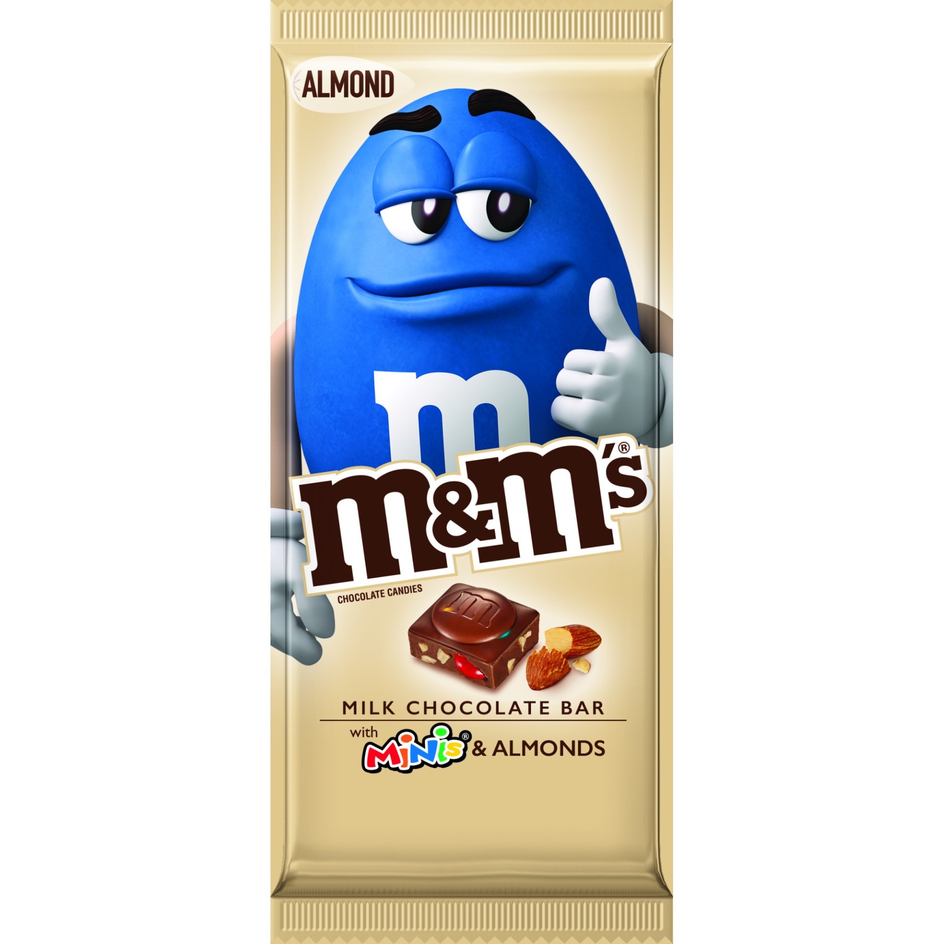 slide 1 of 1, M&M's Milk Chocolate Bar With Minis And Almonds, 3.9 oz