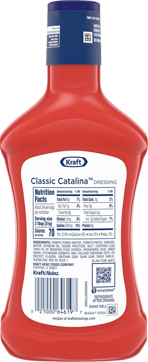 slide 7 of 13, Kraft Classic Catalina Salad Dressing Family Size, 24 fl oz Bottle, 24 fl oz