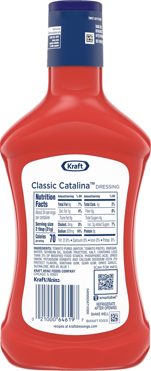 slide 10 of 11, Kraft Classic Catalina Salad Dressing Family Size Bottle, 24 fl oz