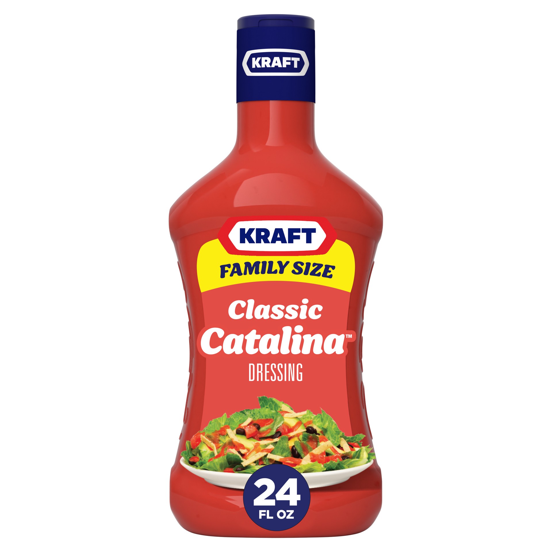 slide 1 of 13, Kraft Classic Catalina Salad Dressing Family Size, 24 fl oz Bottle, 24 fl oz