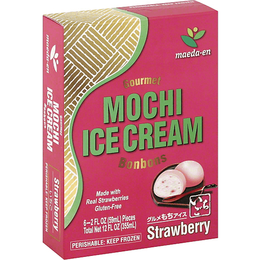 slide 2 of 3, maeda-en Strawberry Mochi Ice Cream Bonbons, 12 oz